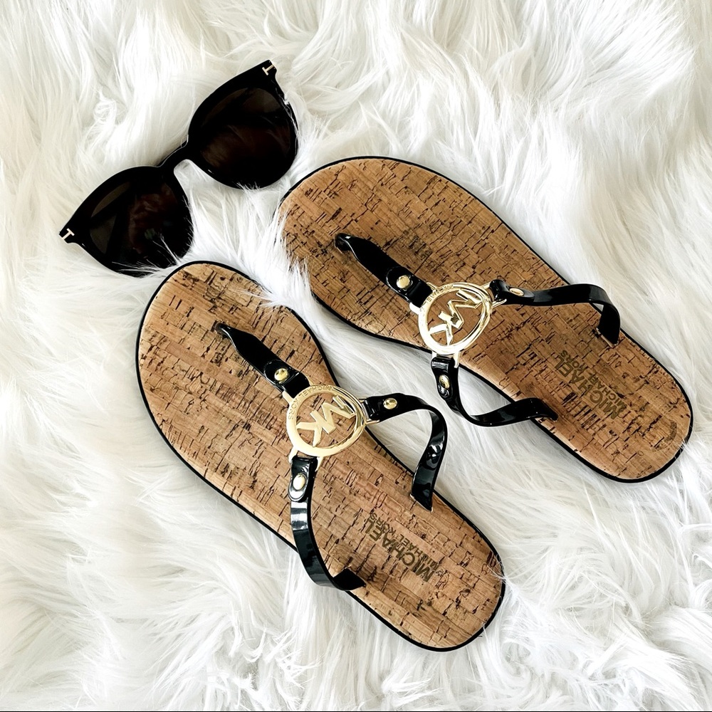 Michael Kors MK Logo Charm jelly t strap